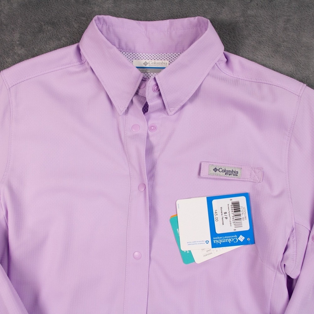 COLUMBIA Women's S PFG Tamiami‎ II Purple Hydrangea Long Sleeve Shirt - Picture 3 of 14